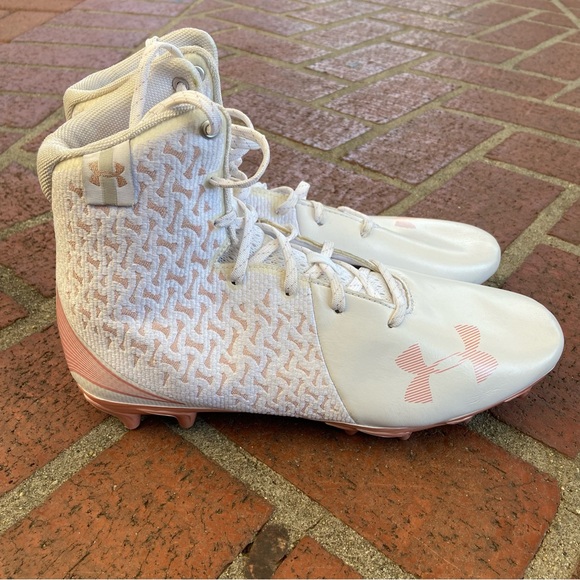 Under Armour Women's Highlight Mc Football Shoe White Pink Women’s Size 11 - Picture 1 of 6